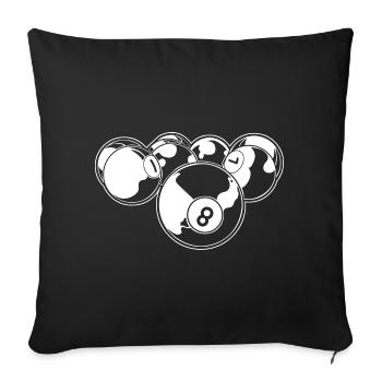 8 Ball Billard - Sofakissenbezug 45 x 45 cm - Schwarz - Vorne