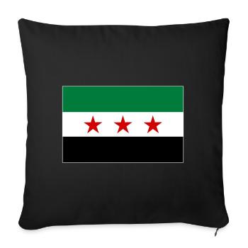 Syria Flag - Sofa pillowcase 17,3'' x 17,3'' (45 x 45 cm) - black - Front