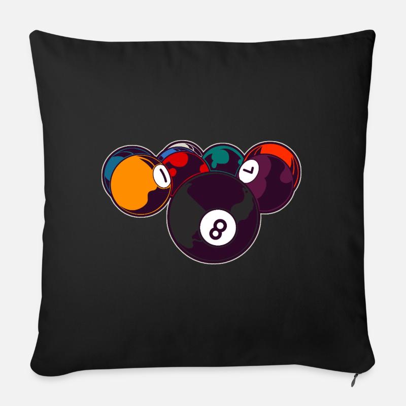 Billard 8 Ball - Sofakissenbezug 45 x 45 cm - Schwarz