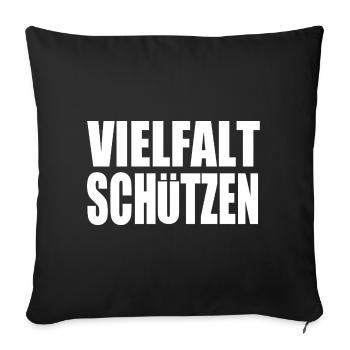 vielfalt schützen - Sofakissenbezug 45 x 45 cm - Schwarz - Vorne