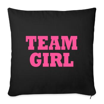 Team girl - Housse de coussin décorative 45 x 45 cm - noir - Devant