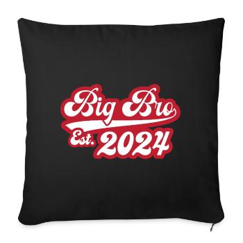 Big Bro Est 2024 - Sofa pillowcase 17,3'' x 17,3'' (45 x 45 cm) - black - Front