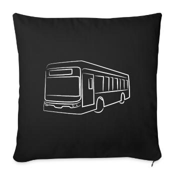 Dessin de ligne de bus - Housse de coussin décorative 45 x 45 cm - noir - Devant
