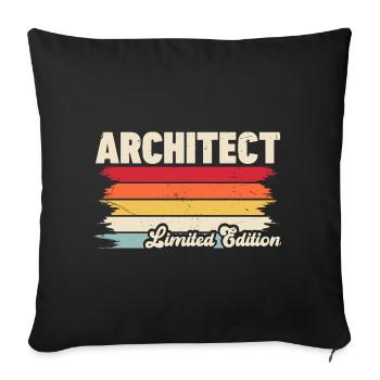 Architect - Sofa pillowcase 17,3'' x 17,3'' (45 x 45 cm) - black - Front