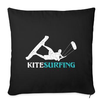 Ride the Wind – Kitesurf Style - Sofa pillowcase 17,3'' x 17,3'' (45 x 45 cm) - black - Front