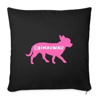Chihuahua Wauwau Dog Walk Animal Love Dog Breed - Sofa pillowcase 17,3'' x 17,3'' (45 x 45 cm) - black - Front