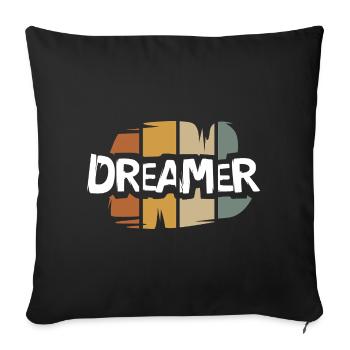 vintage Dreamer lettering - retro artist logo - Sofa pillowcase 17,3'' x 17,3'' (45 x 45 cm) - black - Front