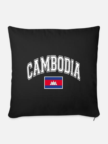 Kambodscha Flagge - Sofakissenbezug 45 x 45 cm - Schwarz