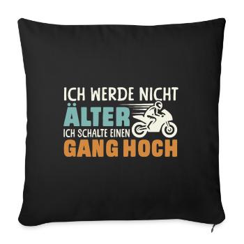 Motorcyclist Motorcycle Biker Birthday Funny - Sofa pillowcase 17,3'' x 17,3'' (45 x 45 cm) - black - Front