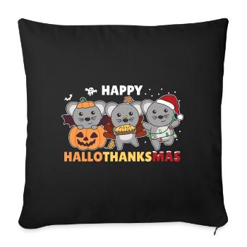 Joyeux Noël, souris, souris de Noël - Housse de coussin décorative 45 x 45 cm - noir - Devant