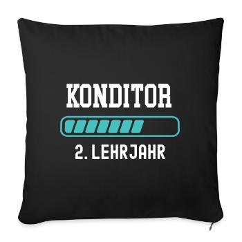 Confectioner training 2nd year of apprenticeship 2nd year of training - Sofa pillowcase 17,3'' x 17,3'' (45 x 45 cm) - black - Front