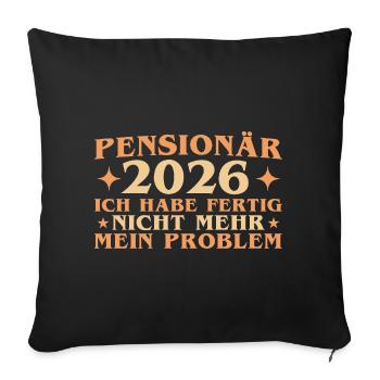 Retraité 2026 Adieu collègue de travail Pension - Housse de coussin décorative 45 x 45 cm - noir - Devant
