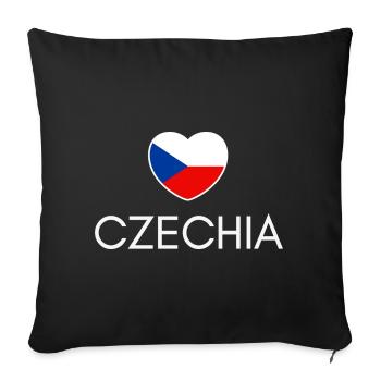 I love Czechia, heart Czechia - Sofa pillowcase 17,3'' x 17,3'' (45 x 45 cm) - black - Front