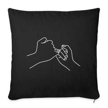 Pinky Promise – Dessin au trait minimaliste - Housse de coussin décorative 45 x 45 cm - noir - Devant