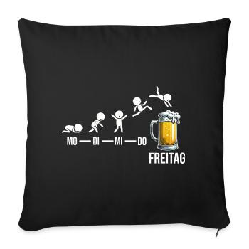 Vendredi week-end Amateurs de bière Buveurs de bière - Housse de coussin décorative 45 x 45 cm - noir - Devant