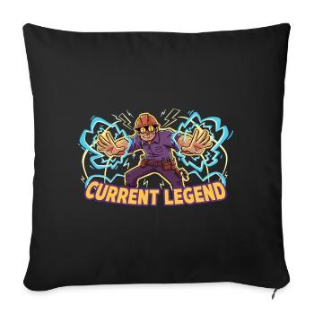 Kraftheld Electrician Current Legend - Sofa pillowcase 17,3'' x 17,3'' (45 x 45 cm) - black - Front