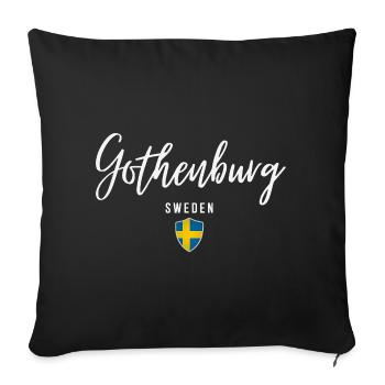 Göteborg, Suède, design élégant - Housse de coussin décorative 45 x 45 cm - noir - Devant