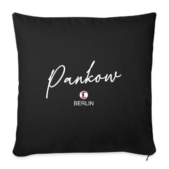Pankow - Drapeau de Berlin - Ours de Berlin - Berlinerin - Housse de coussin décorative 45 x 45 cm - noir - Devant