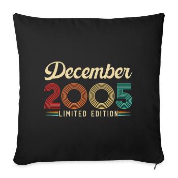 20 Year Anniversary Gift Born December 2005 - Sofa pillowcase 17,3'' x 17,3'' (45 x 45 cm) - black - Front