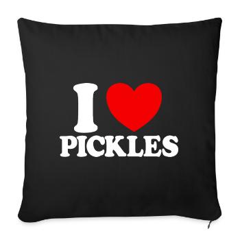 I love cucumbers I love cucumbers - Sofa pillowcase 17,3'' x 17,3'' (45 x 45 cm) - black - Front