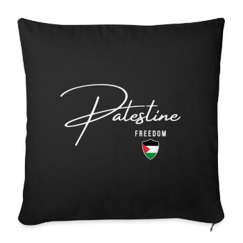 Drapeau palestinien, je suis avec la Palestine - Housse de coussin décorative 45 x 45 cm - noir - Devant