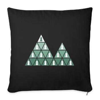 Fir Trees & Mountains - Sofa pillowcase 17,3'' x 17,3'' (45 x 45 cm) - black - Front