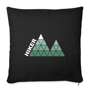 « Randonneur » - Conception géométrique de montagne - Housse de coussin décorative 45 x 45 cm - noir - Devant