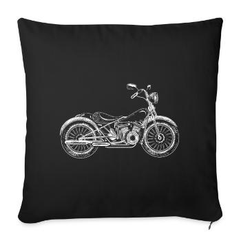 Detailed vintage motorcycle with a retro look - Sofa pillowcase 17,3'' x 17,3'' (45 x 45 cm) - black - Front