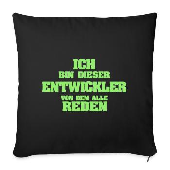 Developer as a profession - Sofa pillowcase 17,3'' x 17,3'' (45 x 45 cm) - black - Front