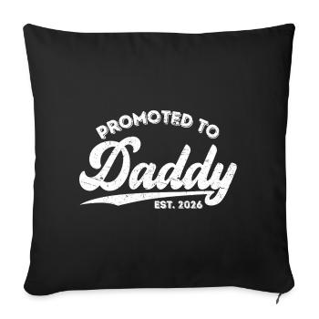 Promu Papa 2026 Annonce du bébé Nouveau Papa - Housse de coussin décorative 45 x 45 cm - noir - Devant