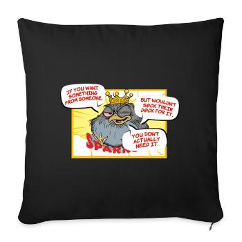 Royal crow with spark slogan - Sofa pillowcase 17,3'' x 17,3'' (45 x 45 cm) - black - Front