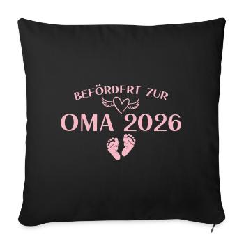 Grandparents 2026 Promoted to Grandma - Baby Shower - Sofa pillowcase 17,3'' x 17,3'' (45 x 45 cm) - black - Front