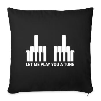 Touches de piano Doigts du majeur - Housse de coussin décorative 45 x 45 cm - noir - Devant