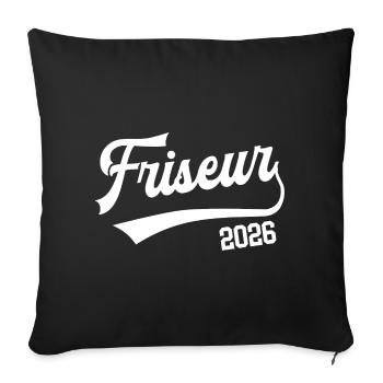 Friseur 2026 Ausbildung Prüfung Meister Azubi - Sofakissenbezug 45 x 45 cm - Schwarz - Vorne