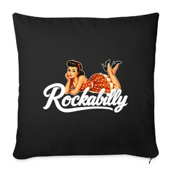 Rockabilly Vintage Car Pin Up Girl Gift - Sofa pillowcase 17,3'' x 17,3'' (45 x 45 cm) - black - Front