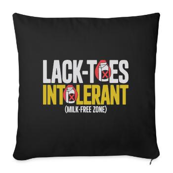 Zone sans intolérance au lait sans orteils - Housse de coussin décorative 45 x 45 cm - noir - Devant
