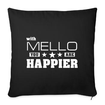 Bonjour, vous êtes plus heureux - Faute de frappe des étoiles - Housse de coussin décorative 45 x 45 cm - noir - Devant