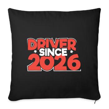 Driving License 2026 Driving Test Driving License Test - Sofa pillowcase 17,3'' x 17,3'' (45 x 45 cm) - black - Front