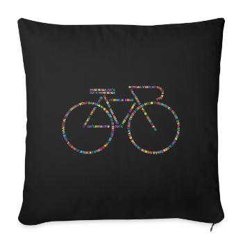 Bicycle languages V0 - Sofa pillowcase 17,3'' x 17,3'' (45 x 45 cm) - black - Front