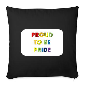 Proud to be Pride in rainbow style - Sofa pillowcase 17,3'' x 17,3'' (45 x 45 cm) - black - Front