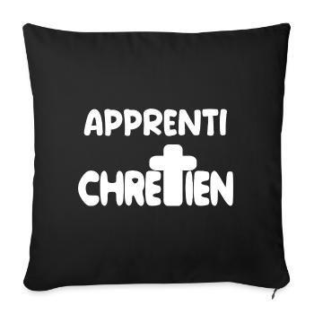 cadeau chrétien catholique dieu - Housse de coussin décorative 45 x 45 cm - noir - Devant