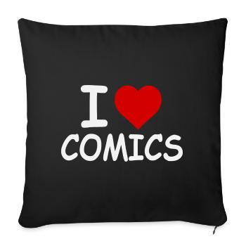 I Love Comics - Retro Bold - Sofa pillowcase 17,3'' x 17,3'' (45 x 45 cm) - black - Front