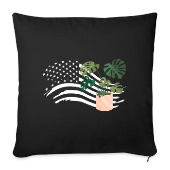American Flag Plant Lover Plants - Sofa pillowcase 17,3'' x 17,3'' (45 x 45 cm) - black - Front