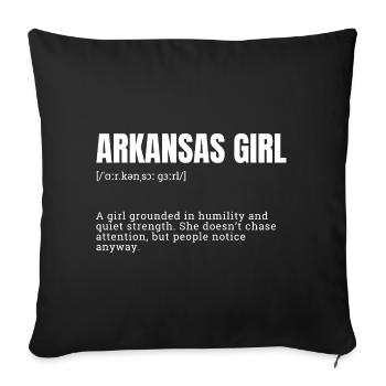 Arkansas Girl Bold Typography - Sofakissenbezug 45 x 45 cm - Schwarz - Vorne