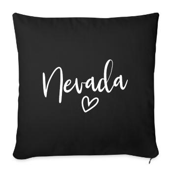 Nevada Heart Women's Love Nevada - Sofa pillowcase 17,3'' x 17,3'' (45 x 45 cm) - black - Front