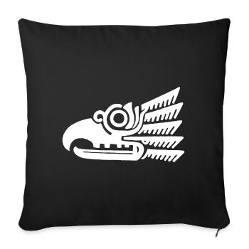 White tribal bird head - Sofa pillowcase 17,3'' x 17,3'' (45 x 45 cm) - black - Front