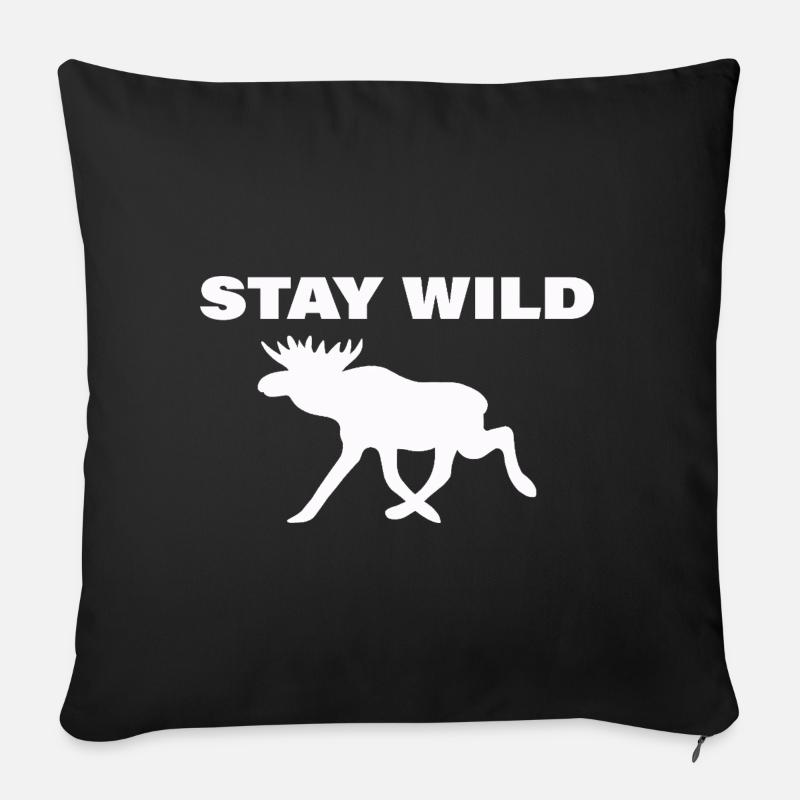 STAY WILD - Sofakissenbezug 45 x 45 cm - Schwarz