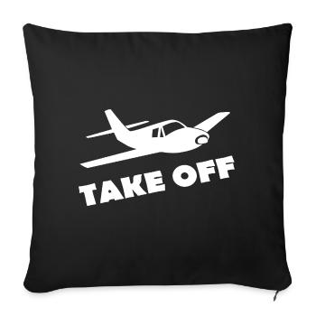 TAKE OFF - Sofa pillowcase 17,3'' x 17,3'' (45 x 45 cm) - black - Front