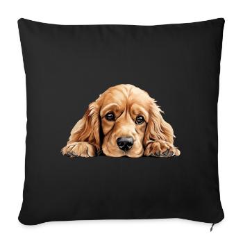 Cocker Spaniel Dog - Sofa pillowcase 17,3'' x 17,3'' (45 x 45 cm) - black - Front