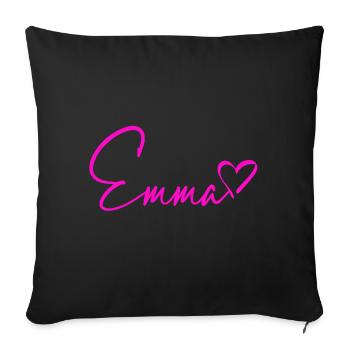 Emma Signature Rose Néon - Housse de coussin décorative 45 x 45 cm - noir - Devant